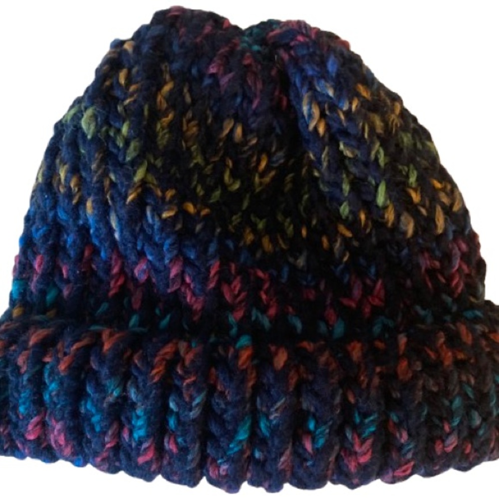Handmade colorful knit kids beanie hat for winter
